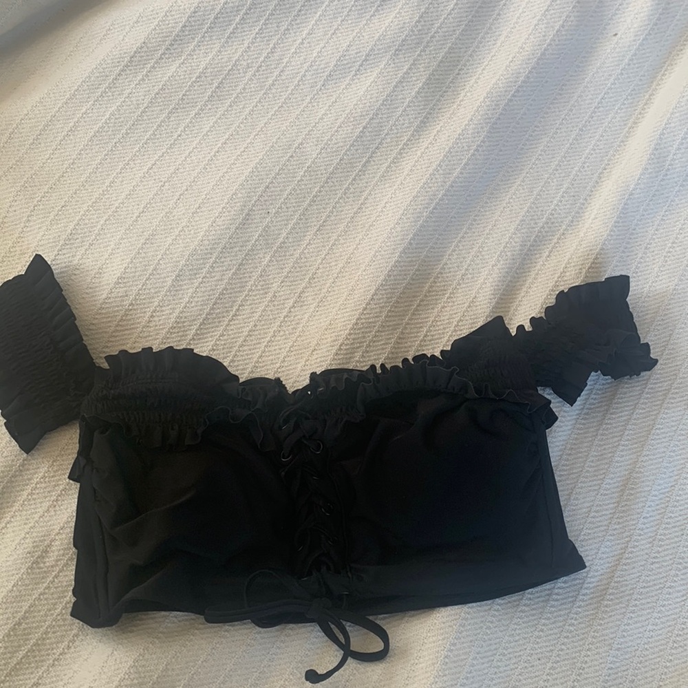 Off the shoulder bandeau bikini top